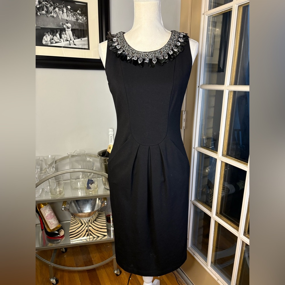 Lafayette 148 New York Black Embellished Midi Dress